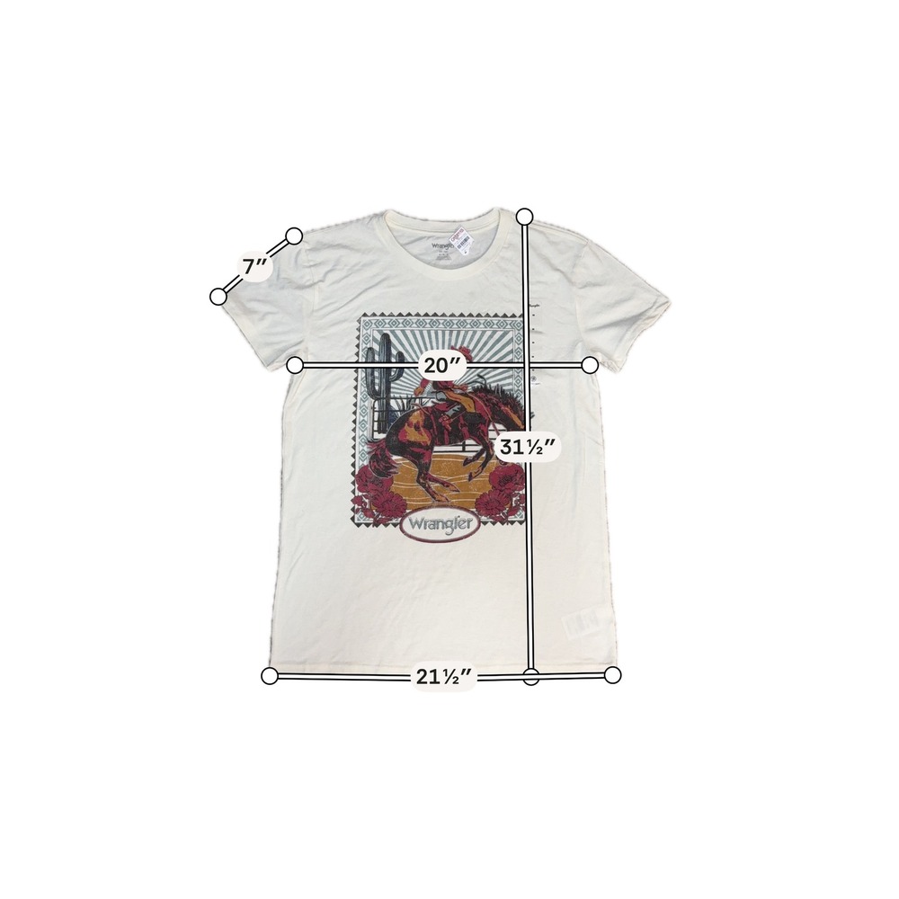Wrangler Retro Western Rodeo Cowboy Bronco Graphic Boyfriend Fit Tee NWT M - Picture 5 of 8